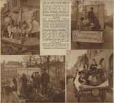 874530 Collage van 4 foto's betreffende de 'rijjool' van de eerstejaars-leden van het Utrechtsch Studenten Corps ...